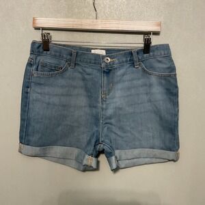 The Childrens Place Girls Denim Shorts Cuffed Light Wash Size 16